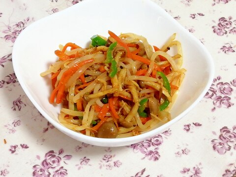 レンジで簡単作りおき！もやしと彩り野菜のカレー和え